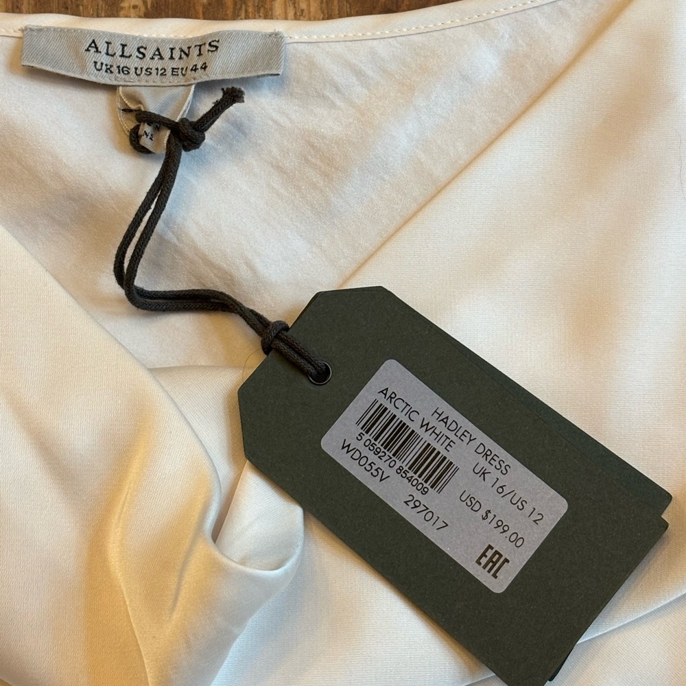 All Saints slip dress in Artic white. NWT. Size 12 - Picture 8 of 8